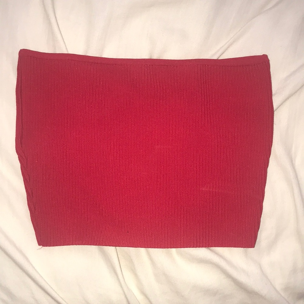 PACSUN RED CROPPED TUBE TOP